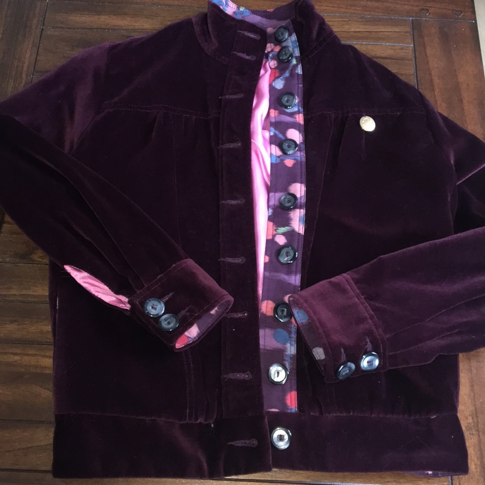 Anthropologie Mon Petit Oiseau Velour Jacket